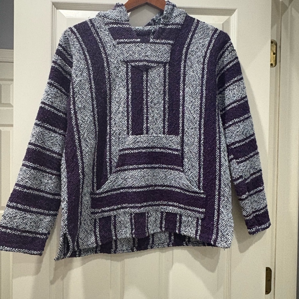 Drug Rug Baja Joe Jack Mexican Purple and White Women's Large
